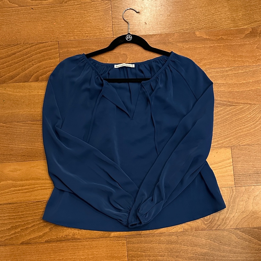 Abercrombie Blouse Deep Blue Women's Top Casual Minimalist‎